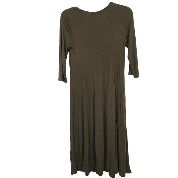 Hotouch Dress Women S Green Lagenlook T Shirt Loose Flowy Midi  Stretch Modest - Picture 2 of 15